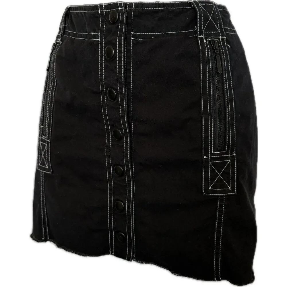 INC Stretch Button Up Raw Edge Skirt Altered* Retail $79 Women’s Size 6P